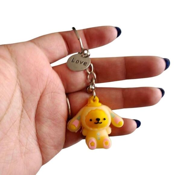 Kawaii Pompompurin Hello Kitty Charm Keychain - Picture 3 of 4